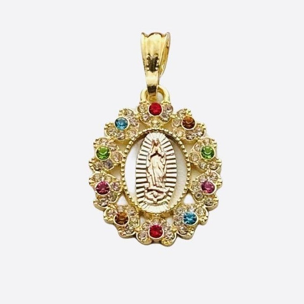Our Lady of Guadalupe Pendant with Necklace 24K Gold Filled NEW